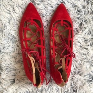 Beautiful Scarlet Lipstick Red Kitten Heels